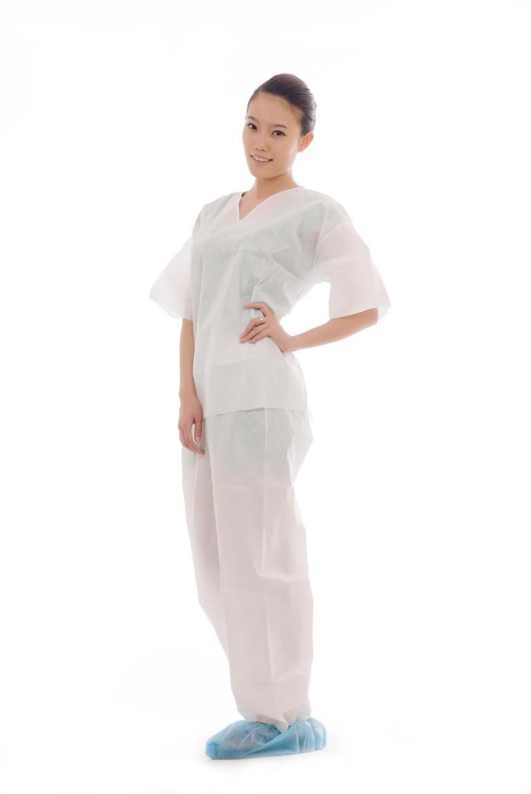 Medical Use SMS Material Shirt and Pants Disposable Hospital Use Anti-Bacterial Scrub Suit