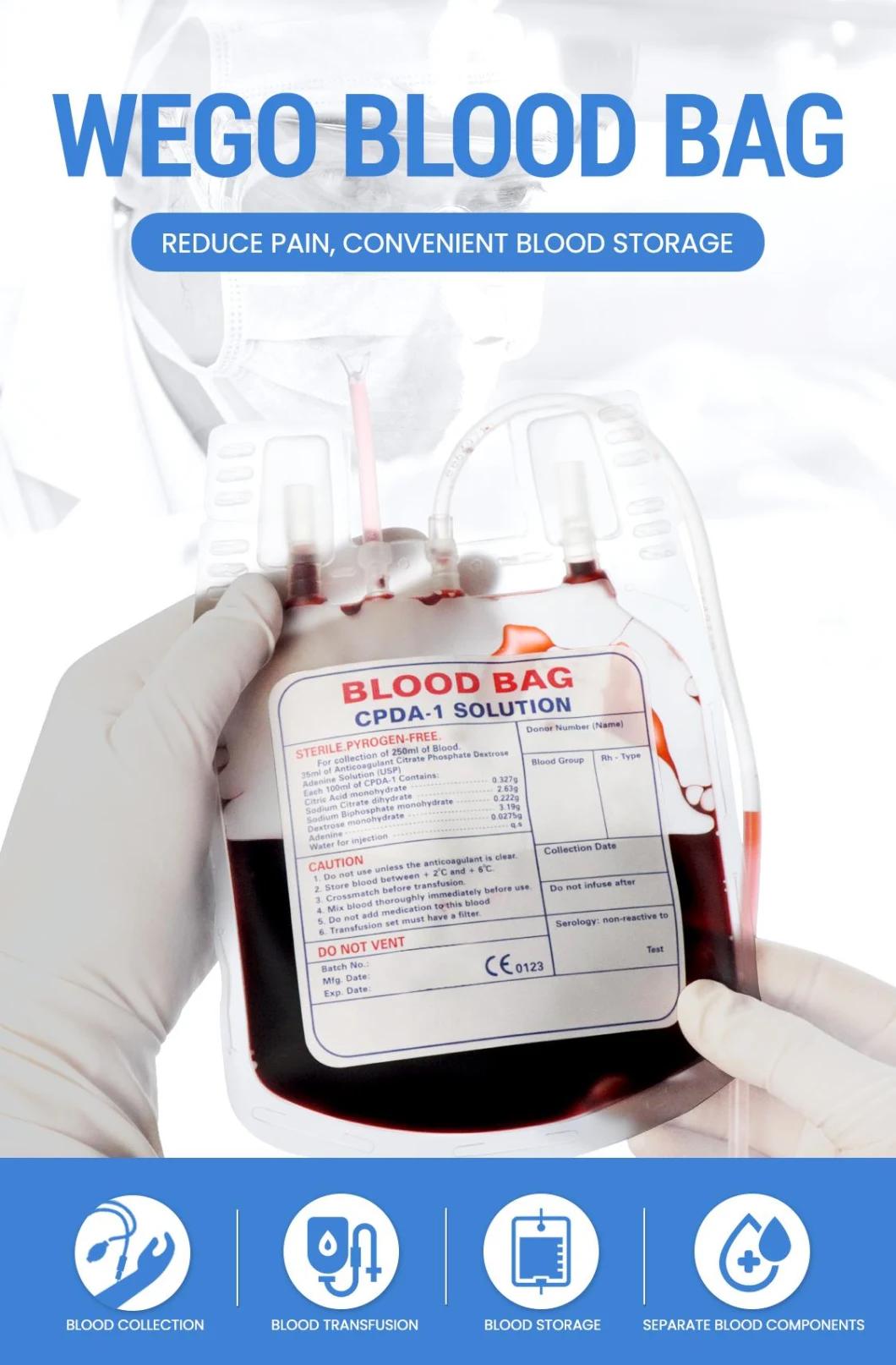 Medical Consumables Disposable Sterile Blood Bag Single/Double/Triple/Quadruple Blood Collection Bag