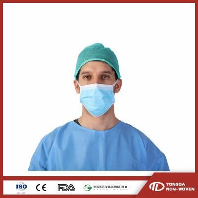 Medical Disposable Non-Woven Surgical Doctor Cap with Tie or Elastic