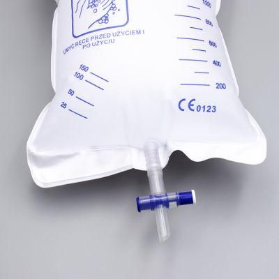 Urine Bag 2000ml Disposable Urinary Bag Urine Drainage Bag with T-Valve Luxury