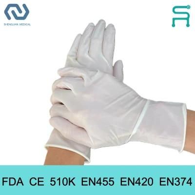 510K En455 Powder Free Disposable Latex Examination Gloves for Hospital Use