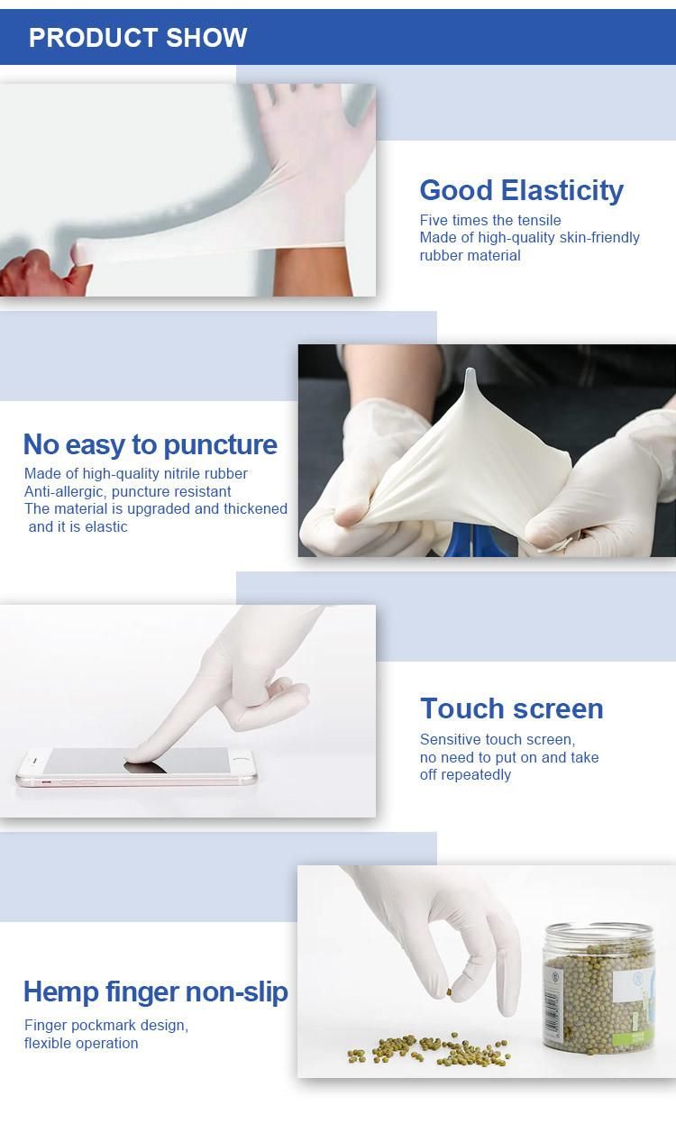 Titanfine Hot Selling Waterproof White Disposable Biodegradable Clean Nitrile Glove