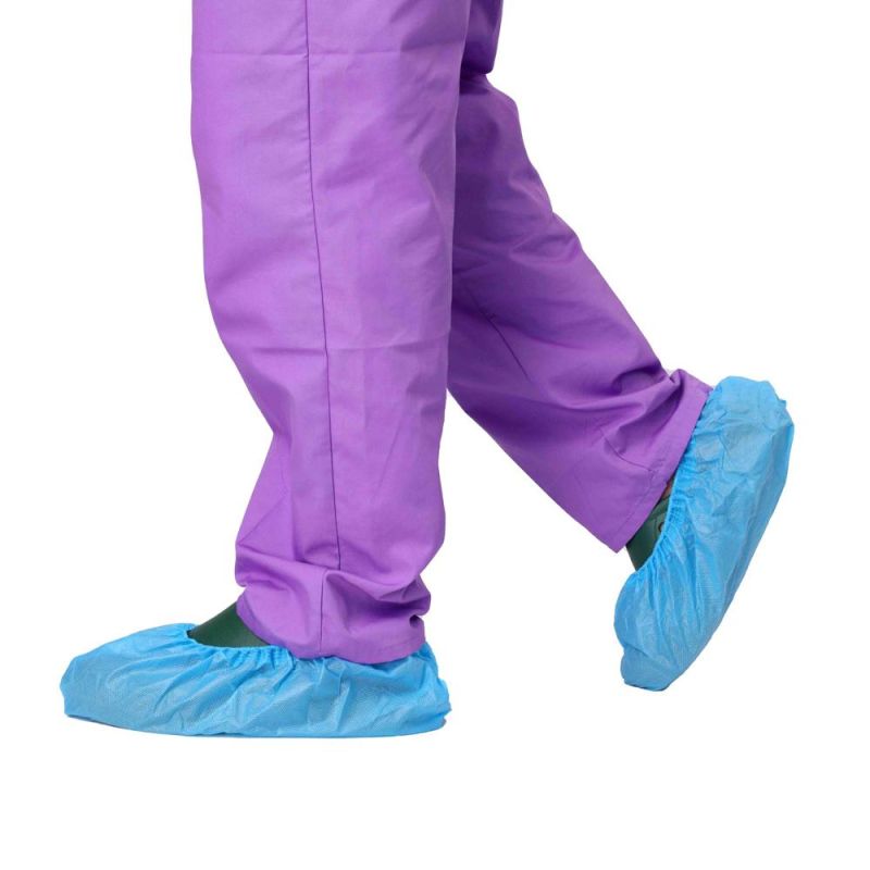 Non Woven Spunbond Polypropylene Cleanroom Breathable Safety Disposable Skid Free Shoe Cover