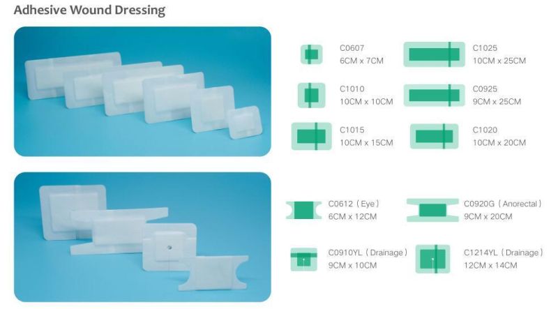 Wound Dressing Pad Sterile Medical Surgical Adhesive Used for Drainage