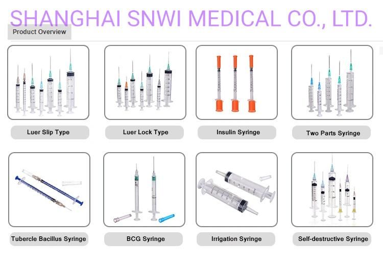 Disposable Medical Syringe Plastic Syringe With/Without Needle Luer Lock Or Luer Slip Latex-Free