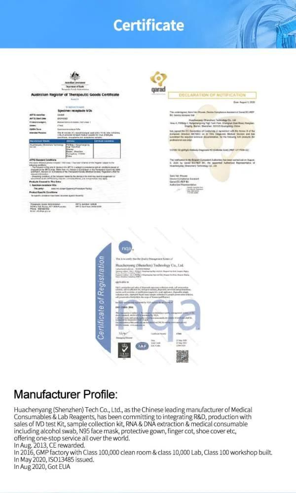 Iclean Oral Test Sampling Swab Stick, Sterile Medical Sample Collection Transport Swab Tube Nylon Flocked Swab