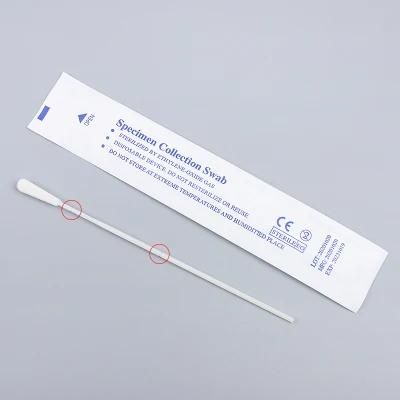 Disposable Flocked Pharyngeal Swab Medical Sterilized 15cm 3/8cm Double Breakpoint