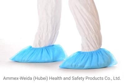 Single Use Non-Woven Shoe Cover with Elastic Rubber at Opening for Medical Use Waterproof and Anti-Dust in Cleaning Environment