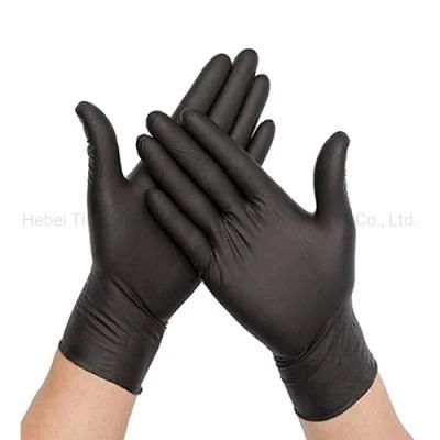 China Wholesale 100PCS Box Hand Glove Black Nitrile Gloves Manufacturers