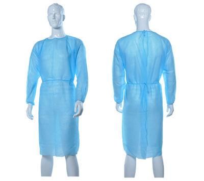 Hospital Disposable Medical Surgical Isolation Gown SMS PP PE Coated Non Woven Isolation Gown