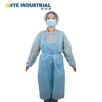 Disposable PP Protective Isolation Gown Knitted/Elastic Cuff