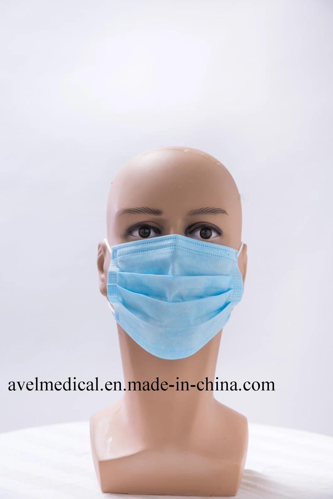 Chinese Custom Non Woven White or Blue Face Mask for Civil