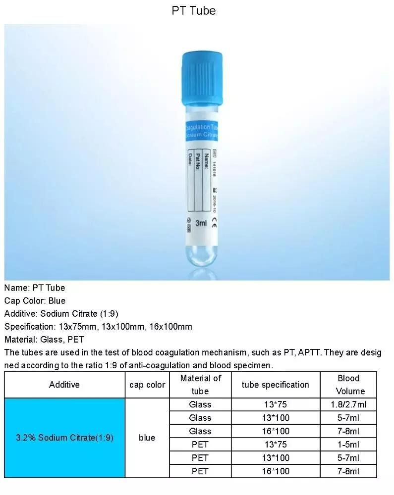 Vacuum Blood Collection Plain Tube CE Approved