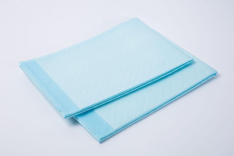 Disposable 60X90cm 90X180cm 100*230cm Absorbent Underpads 5 Layer Fluff Pulp Underpad 3D Leak Prevention Channel Plain Woven Soft Breathable Disposable Underpad