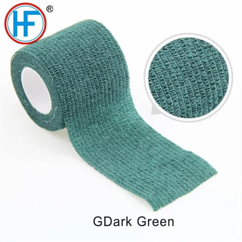 Mdr CE Approved Elastic Fiber and Non Woven Fiber Cohesive Bandage for Humans or Animals