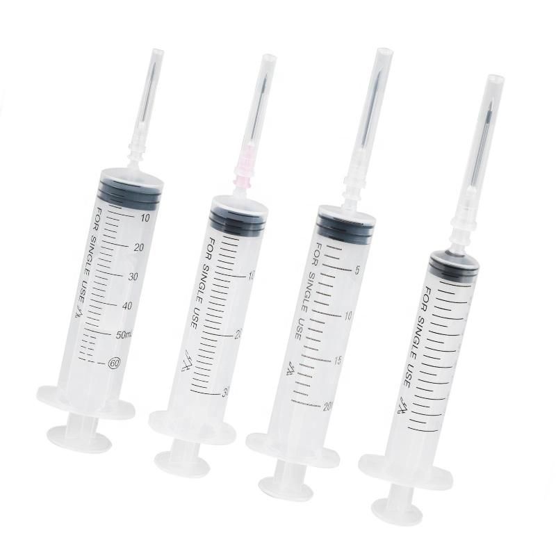 China Factory Supplied Top Quality CE ISO OEM 1ml 2ml 3ml 5ml 10ml 20ml 50ml 60ml Needle and Syringe Sizes