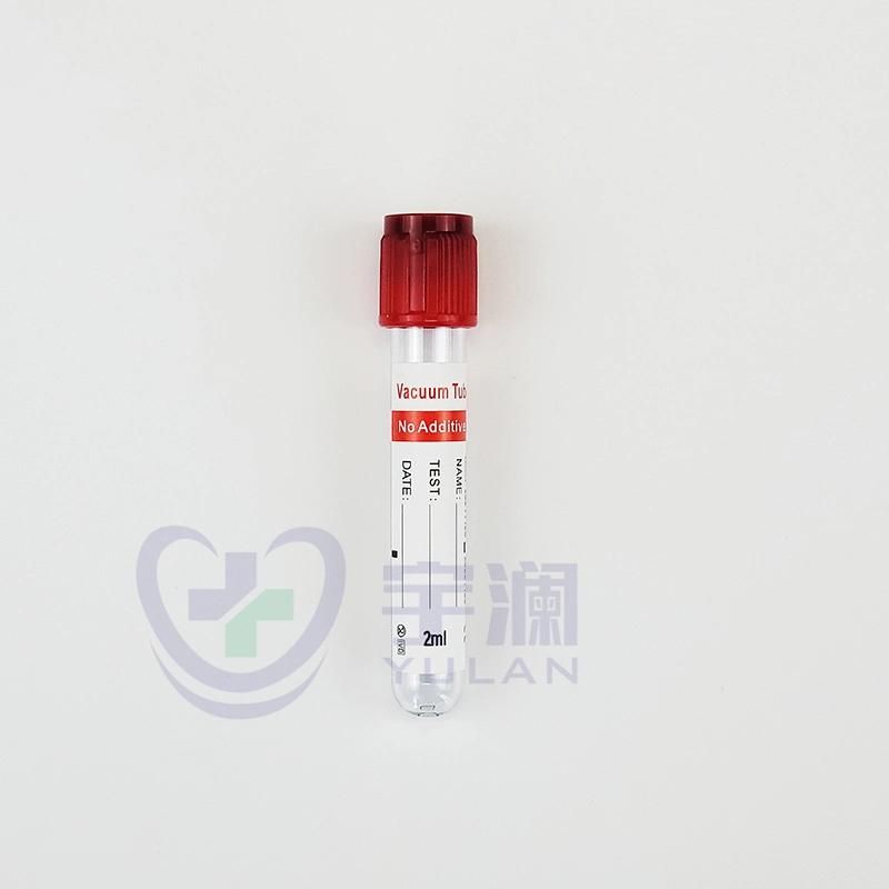 Disposable Medical Pet Plain Red Cap Vacuum Blood Collection Tube