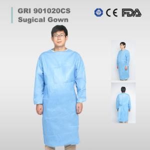 Waterproof Long Sleeve Yellow Non Woven PE Laminated PP Non Woven AAMI Level 2 Isolation Gown Disposable Gown