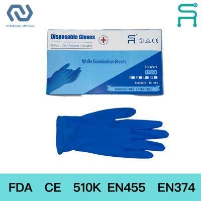 Blue Disposable Nitrile Powder Free Examination Gloves