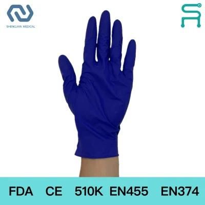 Multicolor 510K En455 Disposable Nitrile Examination Gloves of Powder Free