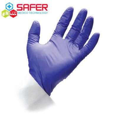 Powder Free Blue Nitrile Exam Gloves Medical Consumables