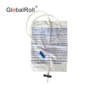 China Manufacturers T-Valve 2000ml Urine Collection Bag