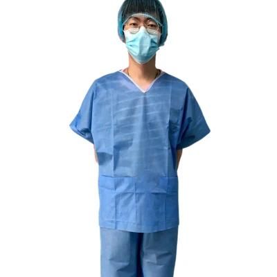 Short Sleeves Nursing Uniforms Warm Jacket Waterproof and Easy-Breath SMS Scrub Suit