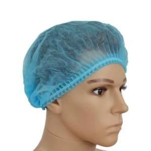 Blue Disposable Nonwoven 21inch Bouffant Caps for Workers in Dust Clean Room