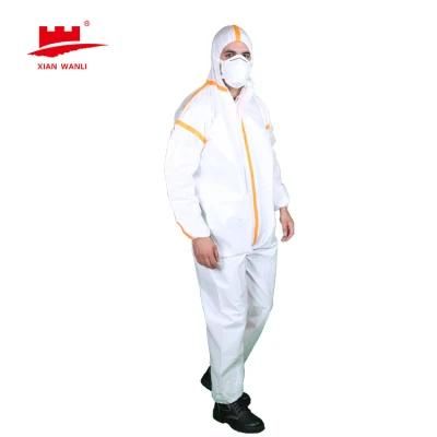 SMS Lightweight Medical Hospital Protective Disposable Isolation Coverall Hazmat Suit Clothing PP PE for Personal Protection