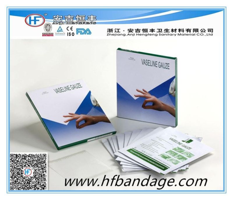 China Medical Disposable Sterile Vaseline Gauze/Petrolatum Gauze, Paraffin Gauze/Sterile Burn Dressing 20cm