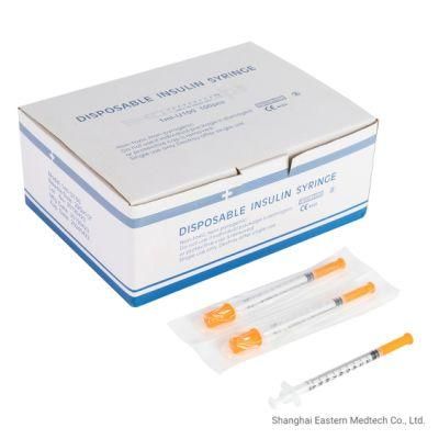 CE&ISO Certificated Medical Disposable Sterile 0.3ml 0.5ml 1ml Insulin Syringe