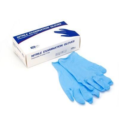 China Manufacturer Examination Disposable Safety Medical Nitrile Gloves Powded Latex Free