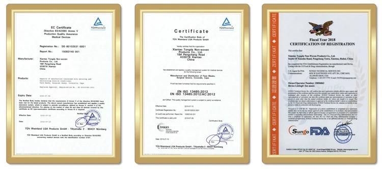 3 Lay Non Woven Customized Sterile Protective Breathable Daily Use Medical Disposable Pm2.5 Mask