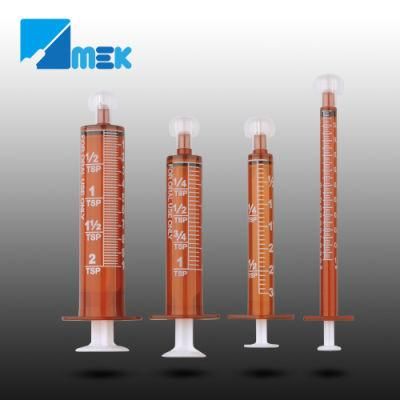 Disposable Amber Oral Syringes for Medicine Use