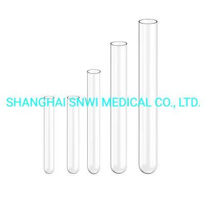 Lab Custom Made Round Bottom Flat Neck High Borosilicate Glass Test Culture Tube in Different Sizes