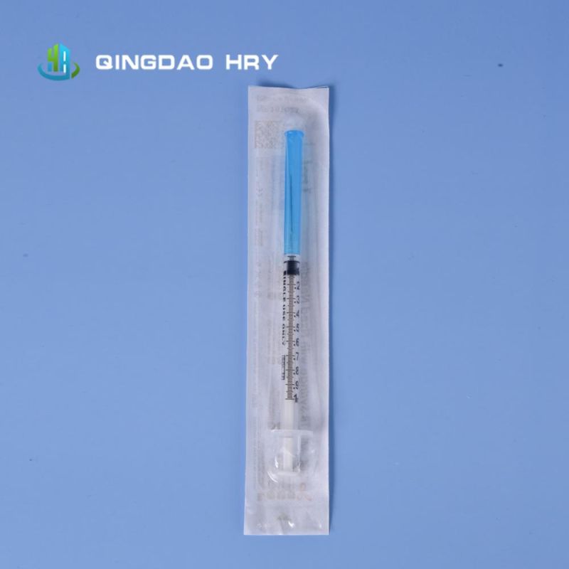 High Quality Dead Space Disposable Injection Syringe or Injector with Needle 1ml