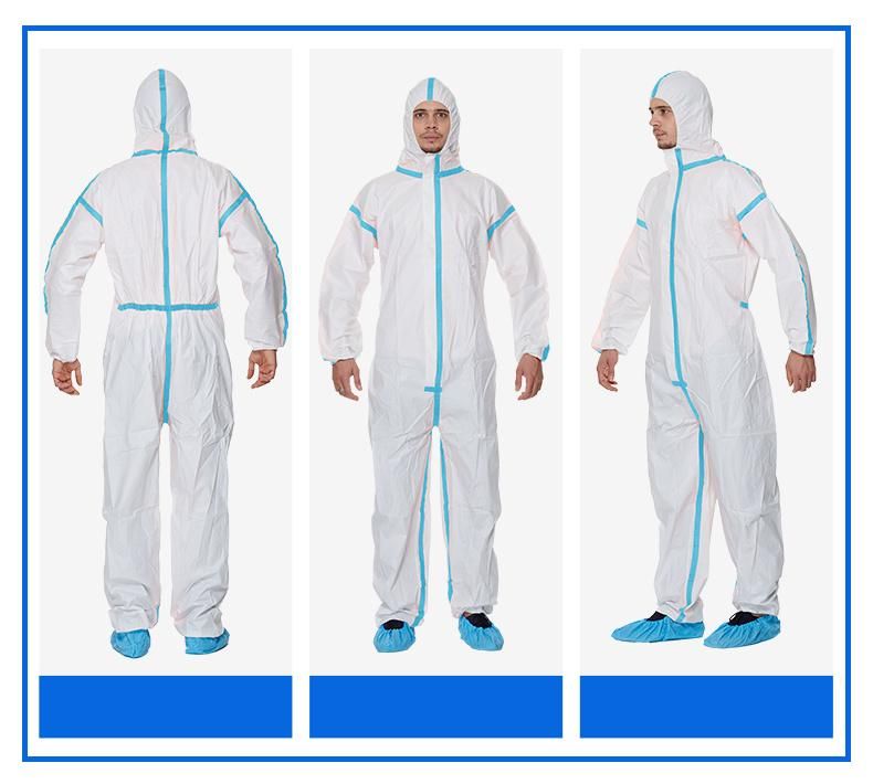 Type 5/6 OEM Safety PPE Suit Work Uniform Safety Clothing Disposable Protective Coverall