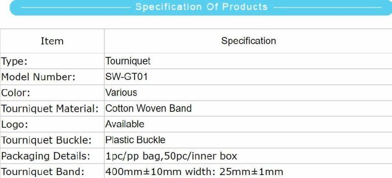 Medical Equipment Plastic Buckle Tourniquet Sw-Gt01