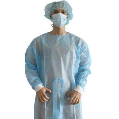 Disposable PE Non Woven Isolation Gowns Long Sleeve Coverall Clothes Non Surgical Level 2