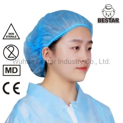 Food Processing Medical Hygiene Rule Disposable Nonwoven Hairnet Clip Cap Mob Cap Beret Cap Surgical Cap