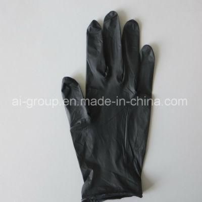 Safe Disposable Black Nitrile Glove / Vinyl Examination Medical Gloves