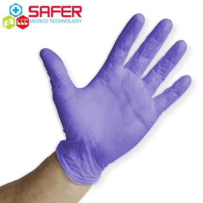 Powder Free Violet Blue Nitrile Disposable Gloves for Dental Medical