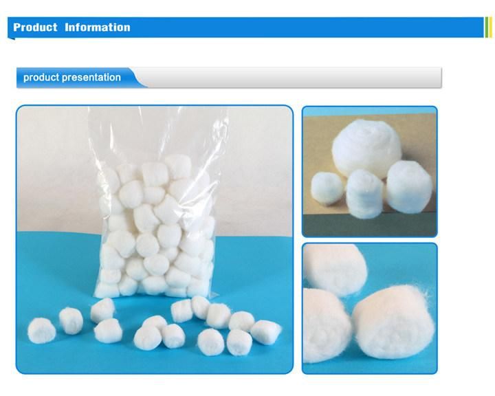 Ce FDA ISO Approved Wholesale Medical Sterilize Absorbent Disposable Organic Cotton Wool Balls