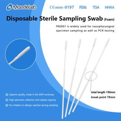 Disposable Medical Eo Sterile 150mm Foam Tip Sampling Swab Sponge Swab