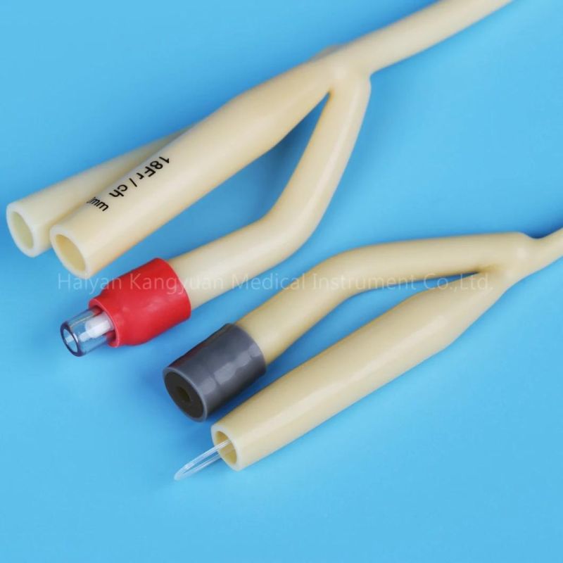 Silicone Coated Latex Foley Catheter Medical Instrument