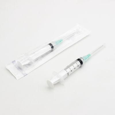 3 Part Luer Slip Safety Disposable Medical Syringe with Needle