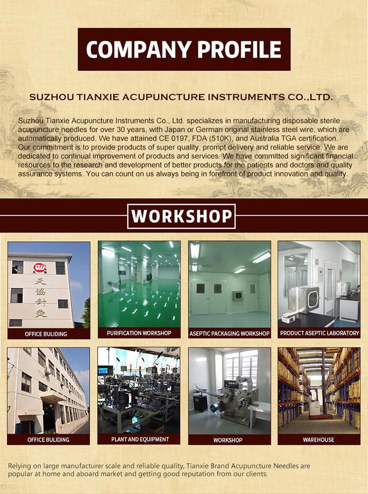 Quality Assurance Disposable Sterile Plastic Bag Packing Silver Wire Handle Acupuncture Needles with CE Certificate