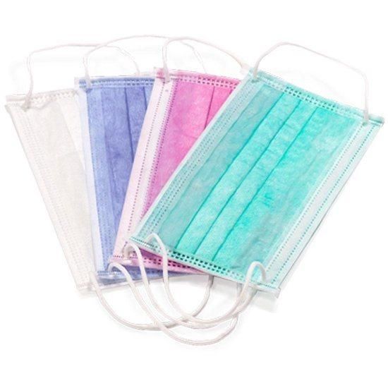 Kids Face Mask Disposable 3 Layer Colorful Dustproof Elastic Band Ear Loop with Node Clip Boys and Girls