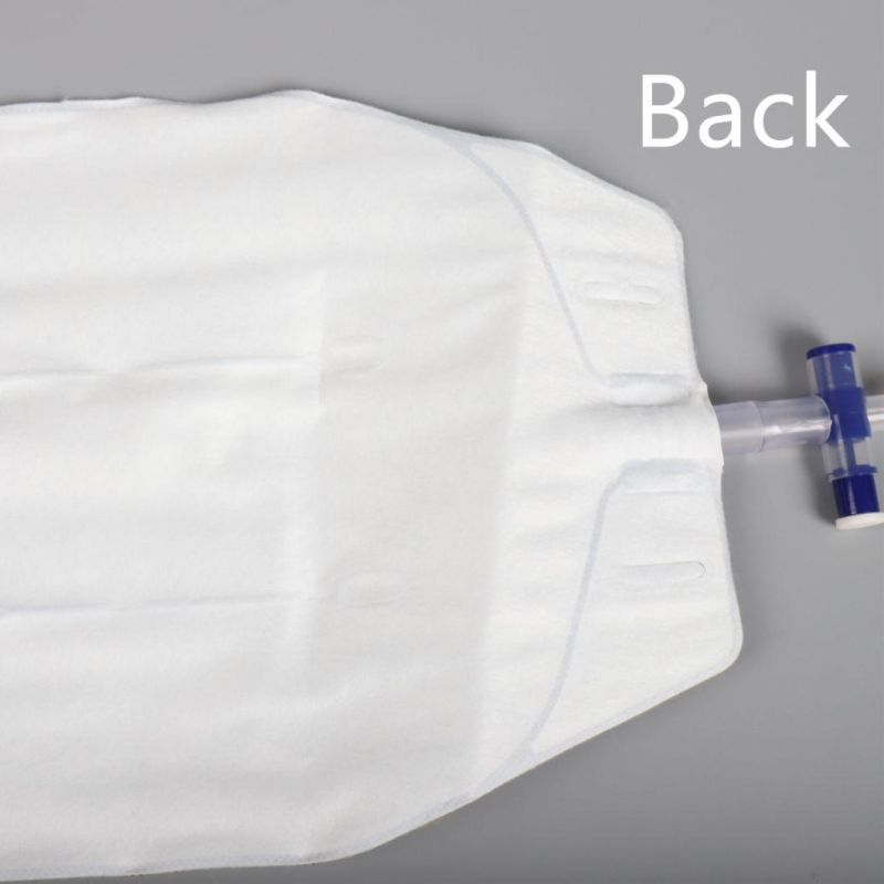 750ml Diamond Shape (3 Chamber) -Non Woven Cloth/Fuzzy Back Foil Medical with Two Comfort Latex-Free Straps Urine Soft Leg Bag