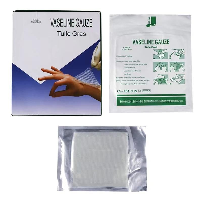 High Quality Good Price CE Certified Disposable Medical Supplies Gauze 10X10cm Plain Weave or Interweave Tulle Gras